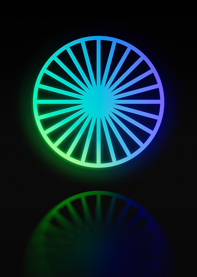 Neon Geometric Glyph Sign