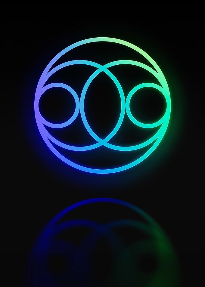 Neon Geometric Glyph Sign