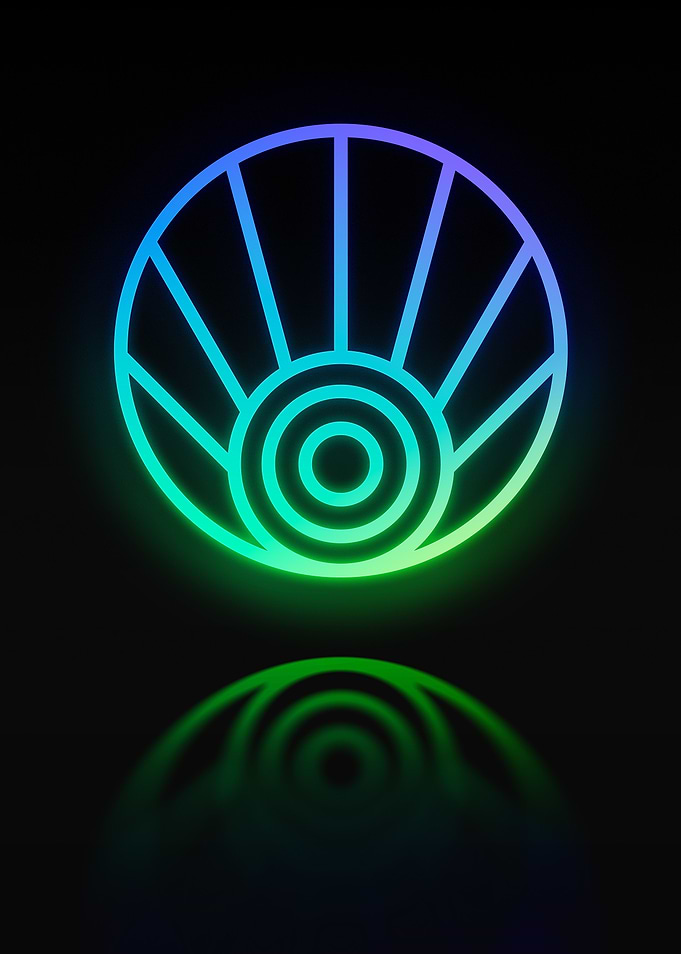 Neon Geometric Glyph Sign