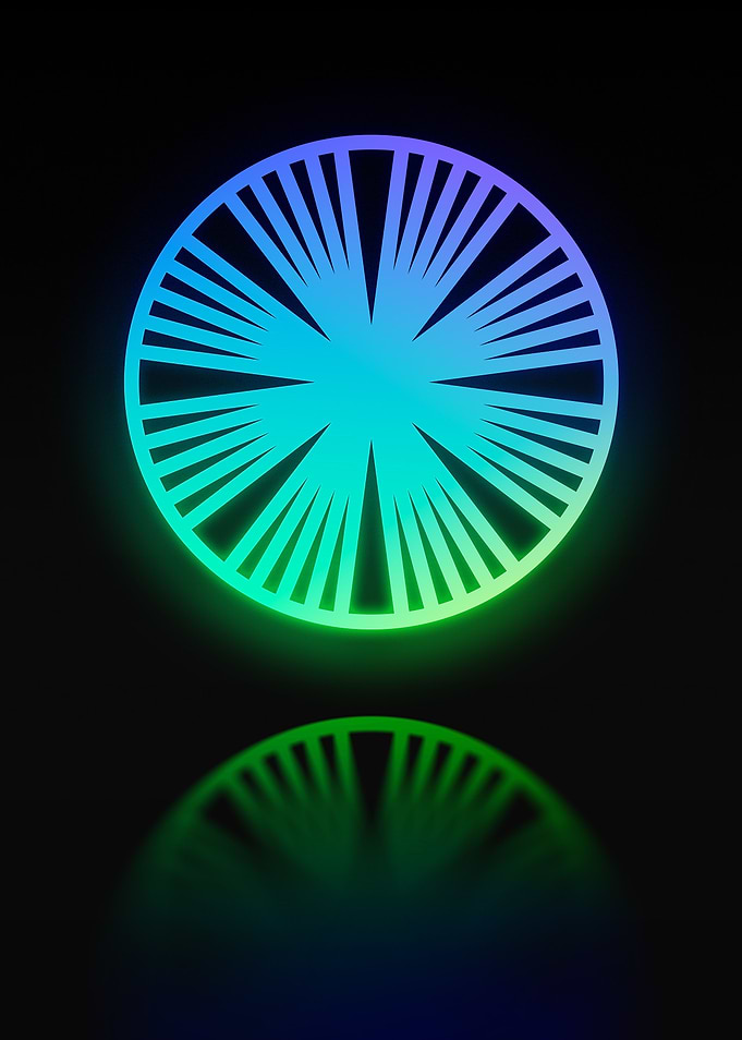 Neon Geometric Glyph Sign