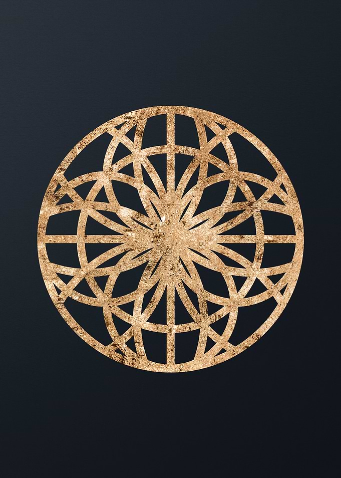 Gold Geometric Glyph Sign