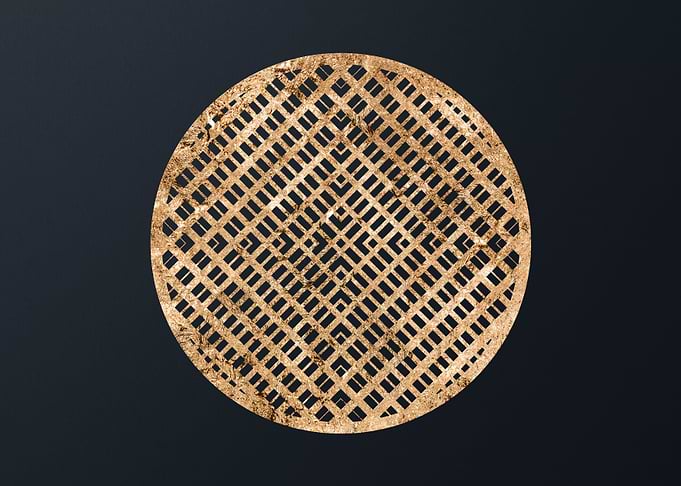 Gold Geometric Glyph Sign