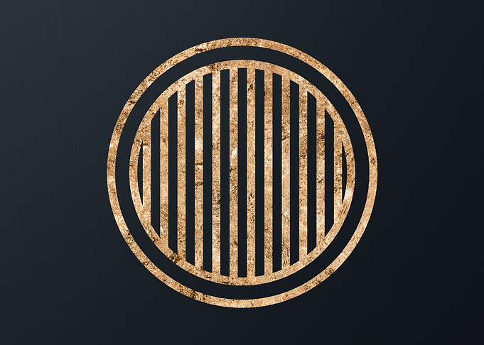 Gold Geometric Glyph Sign