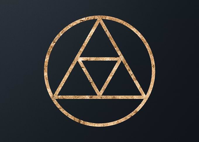 Gold Geometric Glyph Sign