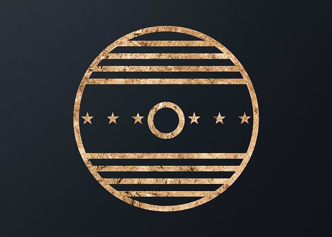 Gold Geometric Glyph Sign