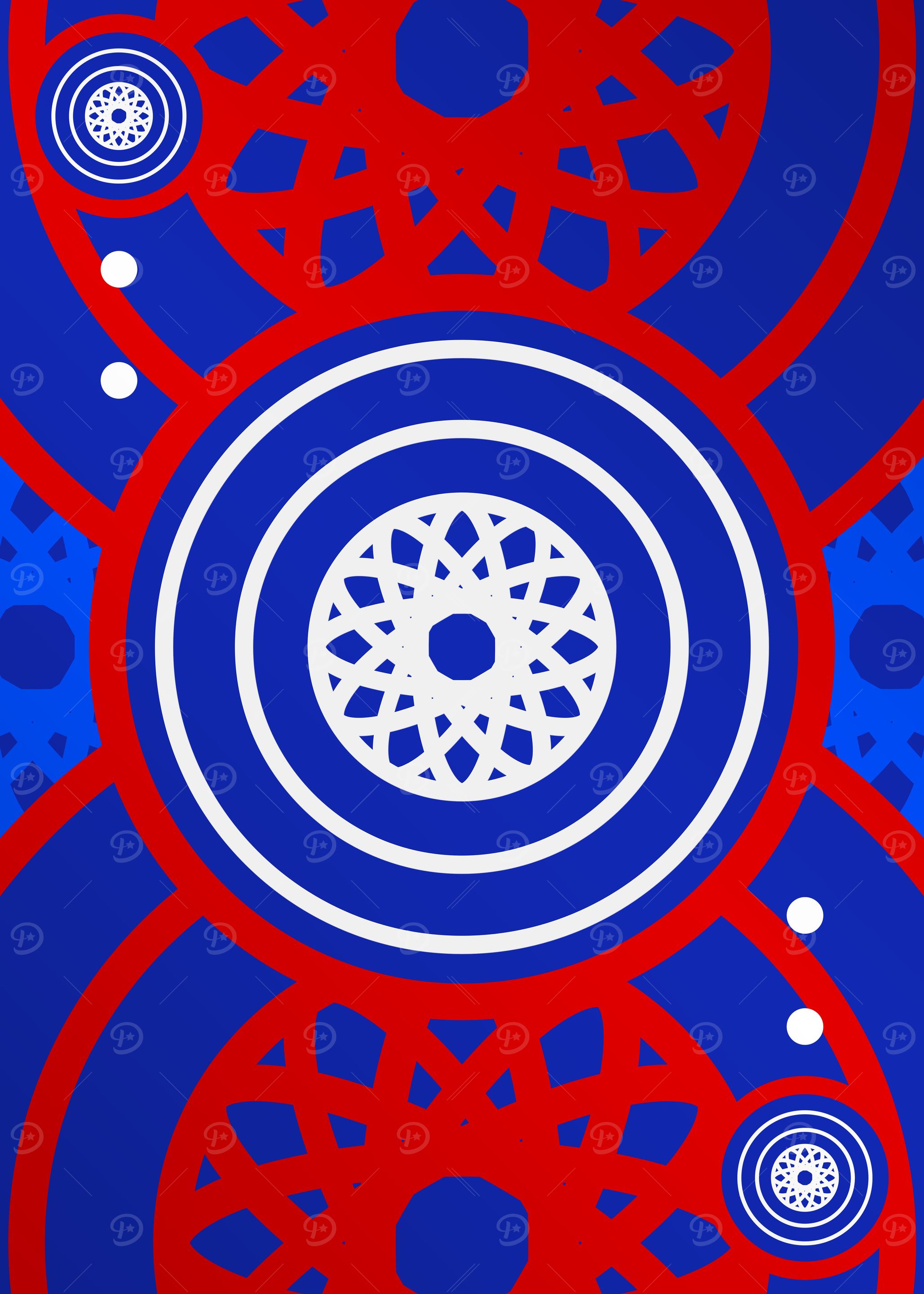 Red White and Blue Glyph
