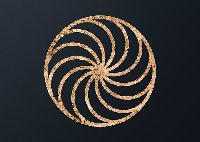 Gold Geometric Glyph Sign