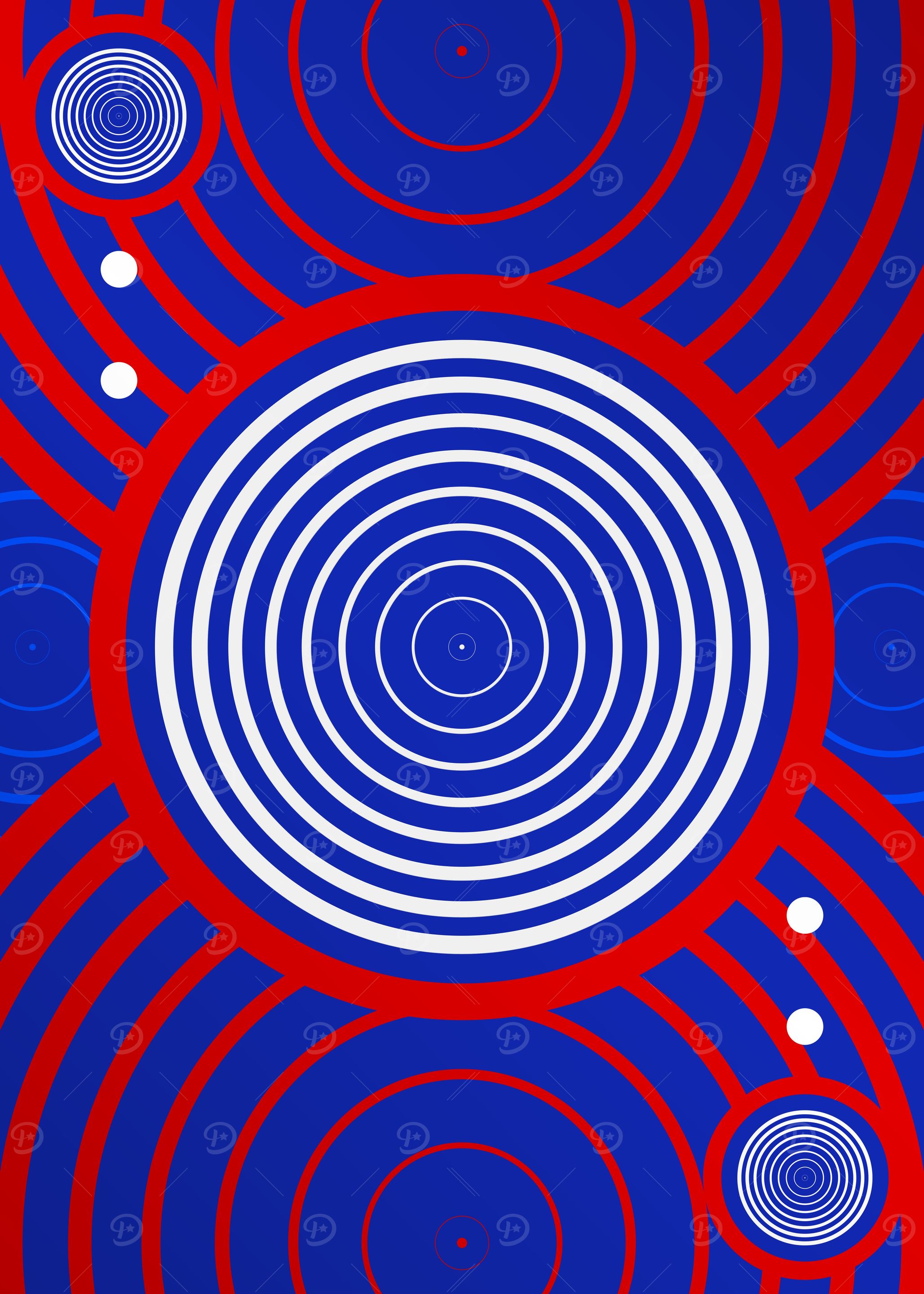 Red White and Blue Glyph