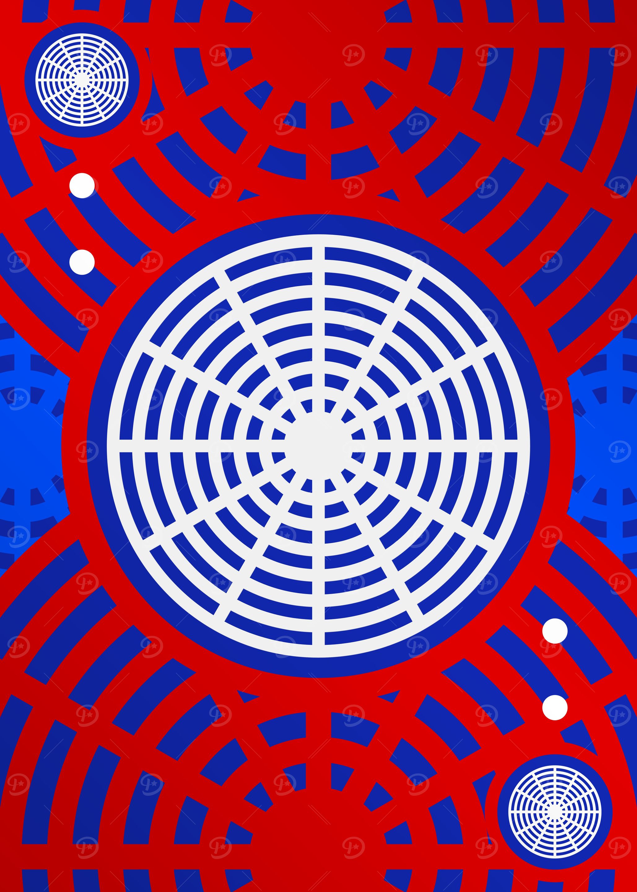 Red White and Blue Glyph