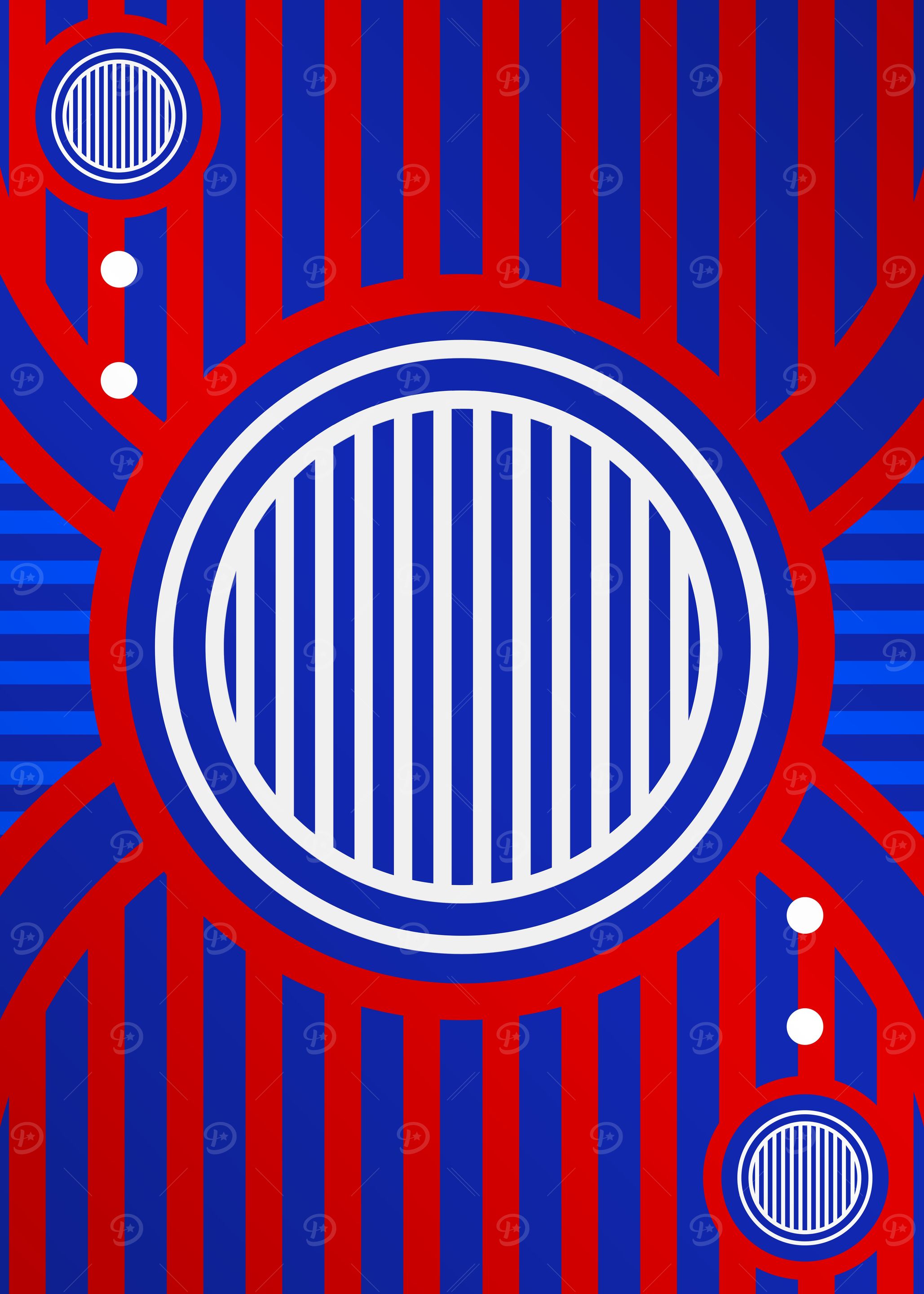 Red White and Blue Glyph