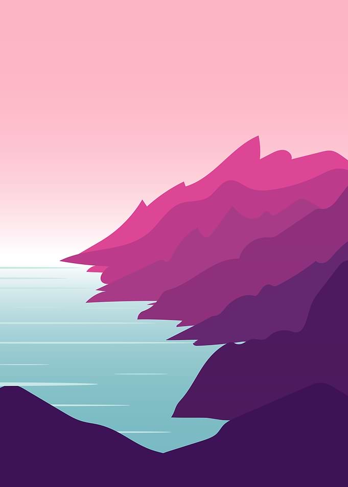 Mountain and River Poster
