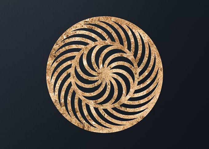 Gold Geometric Glyph Sign
