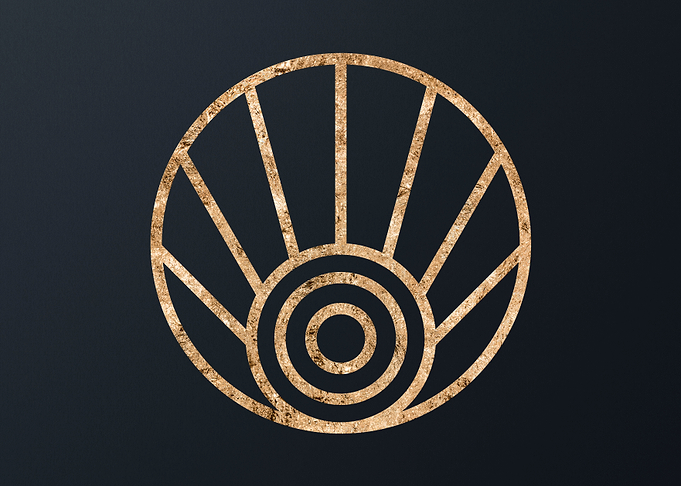 Gold Geometric Glyph Sign