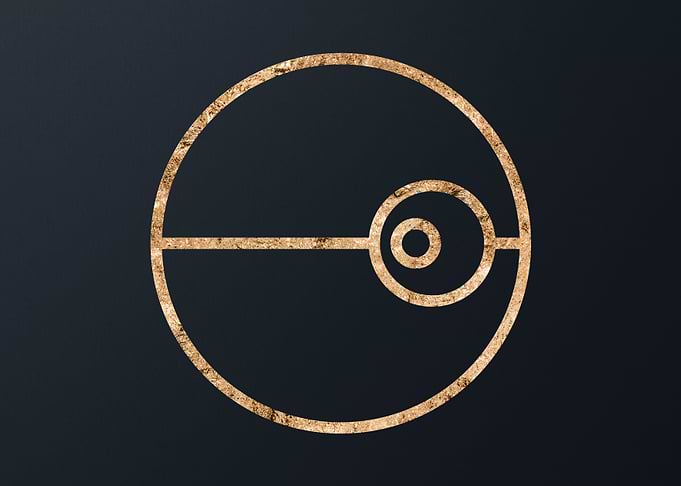 Gold Geometric Glyph Sign