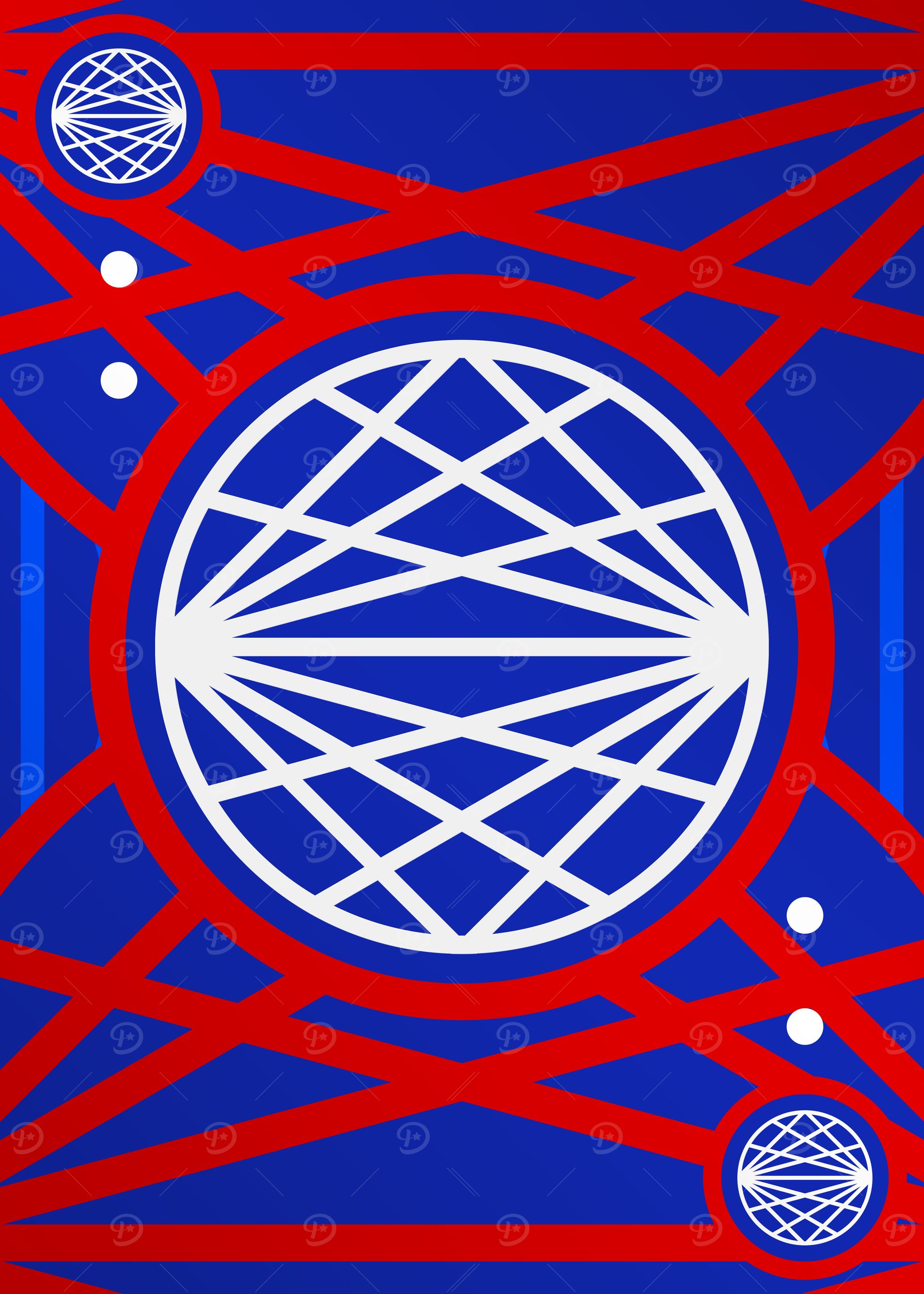 Red White and Blue Glyph