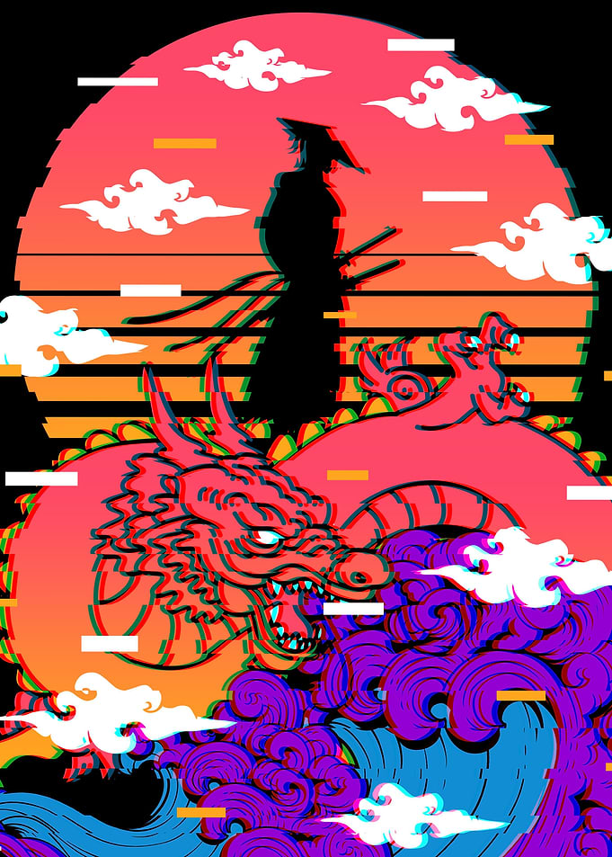 Japanese Samurai Dragon
