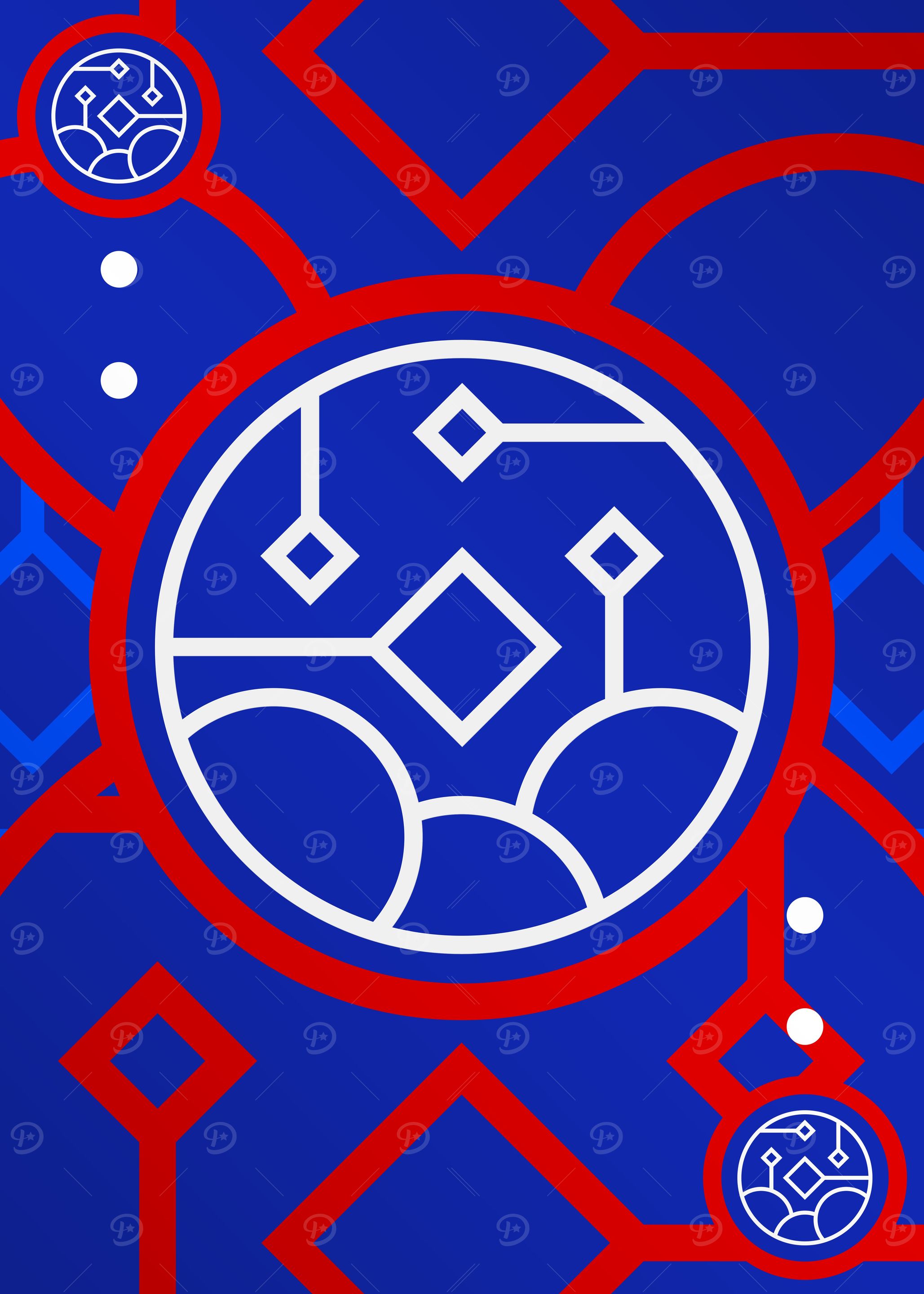 Red White and Blue Glyph