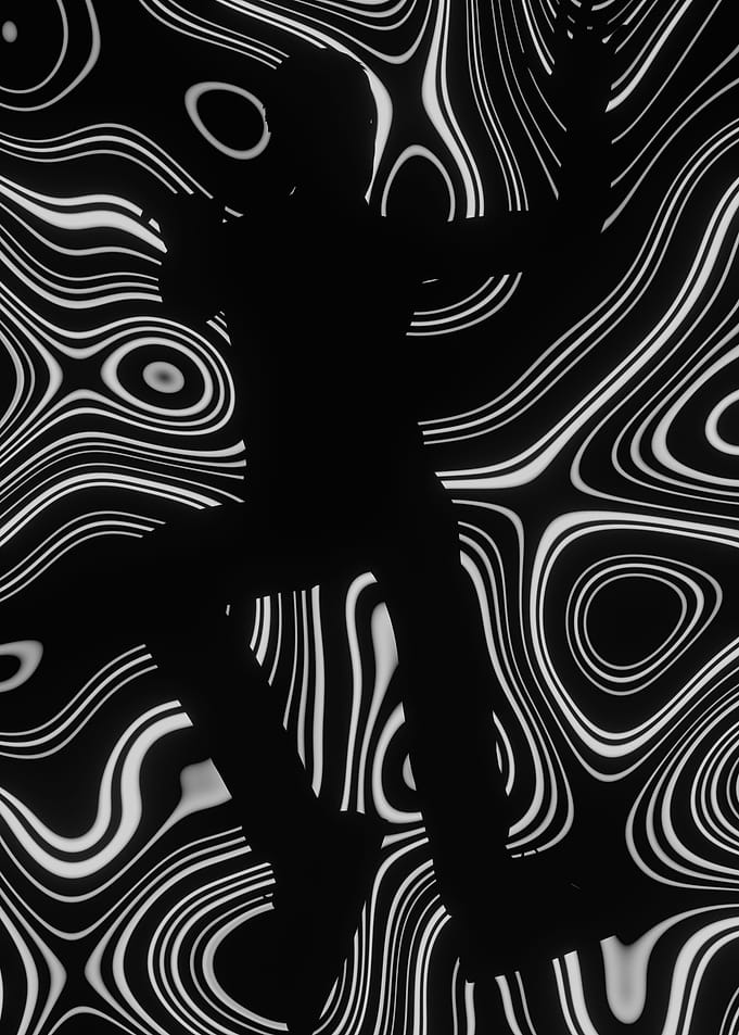 Falling Black White