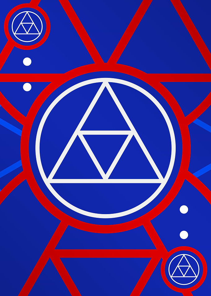 Red White and Blue Glyph