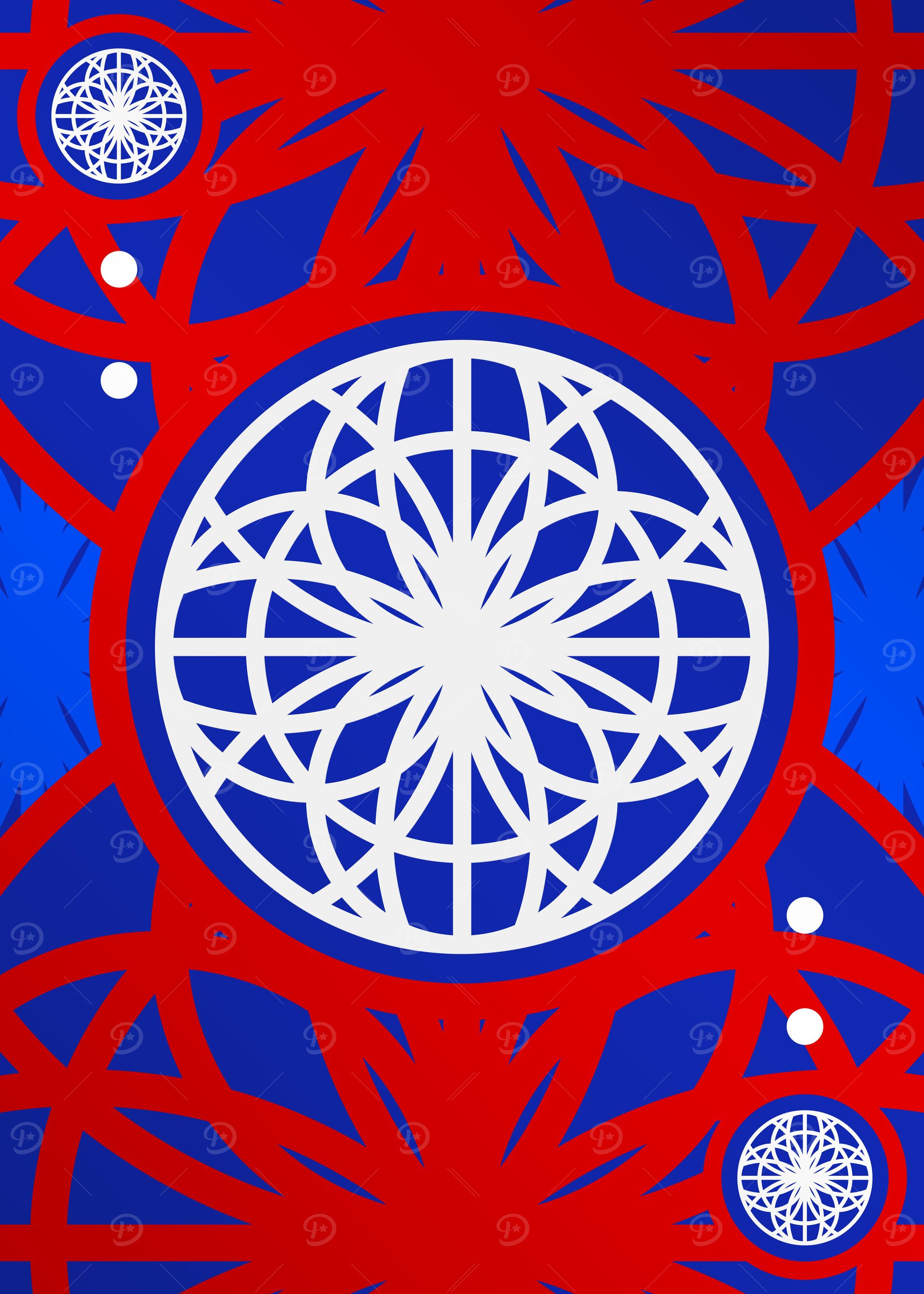 Red White and Blue Glyph