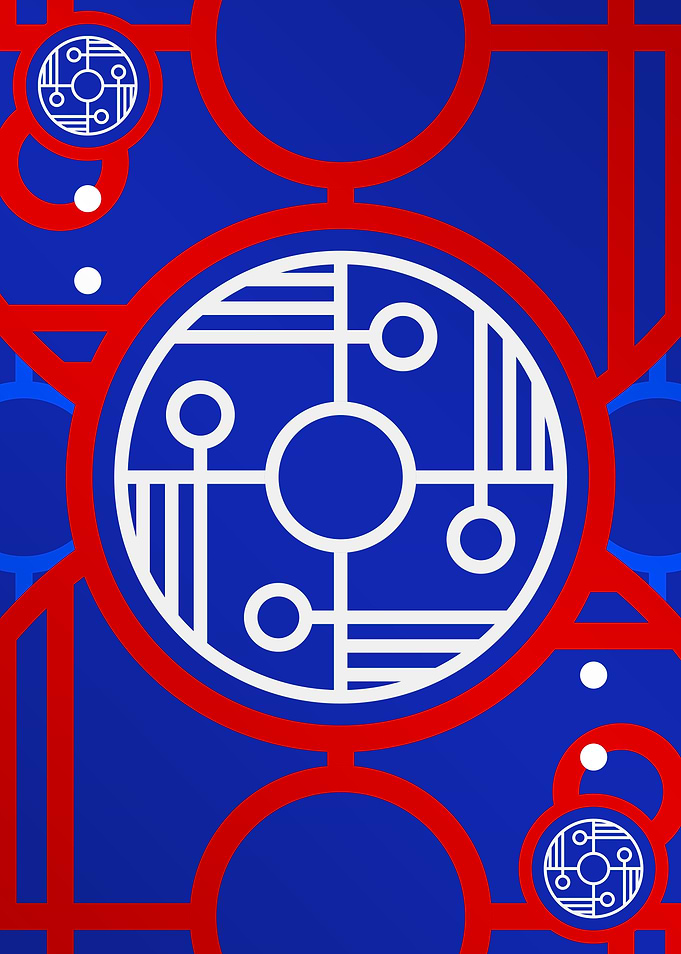 Red White and Blue Glyph