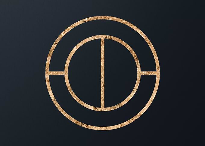 Gold Geometric Glyph Sign