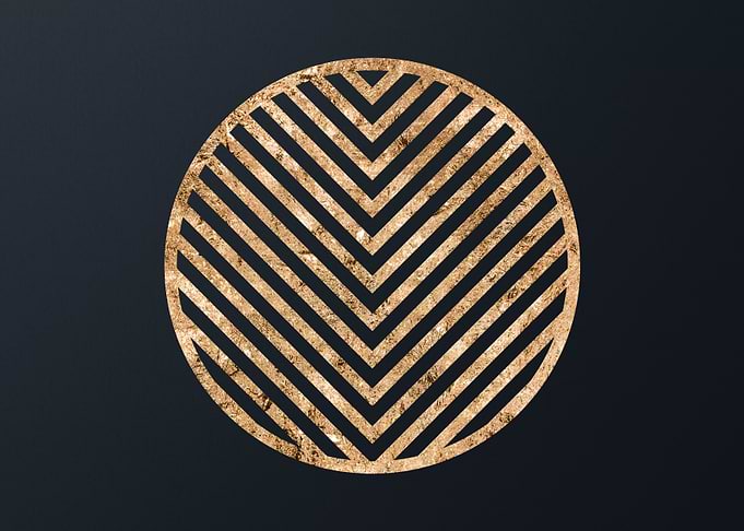Gold Geometric Glyph Sign