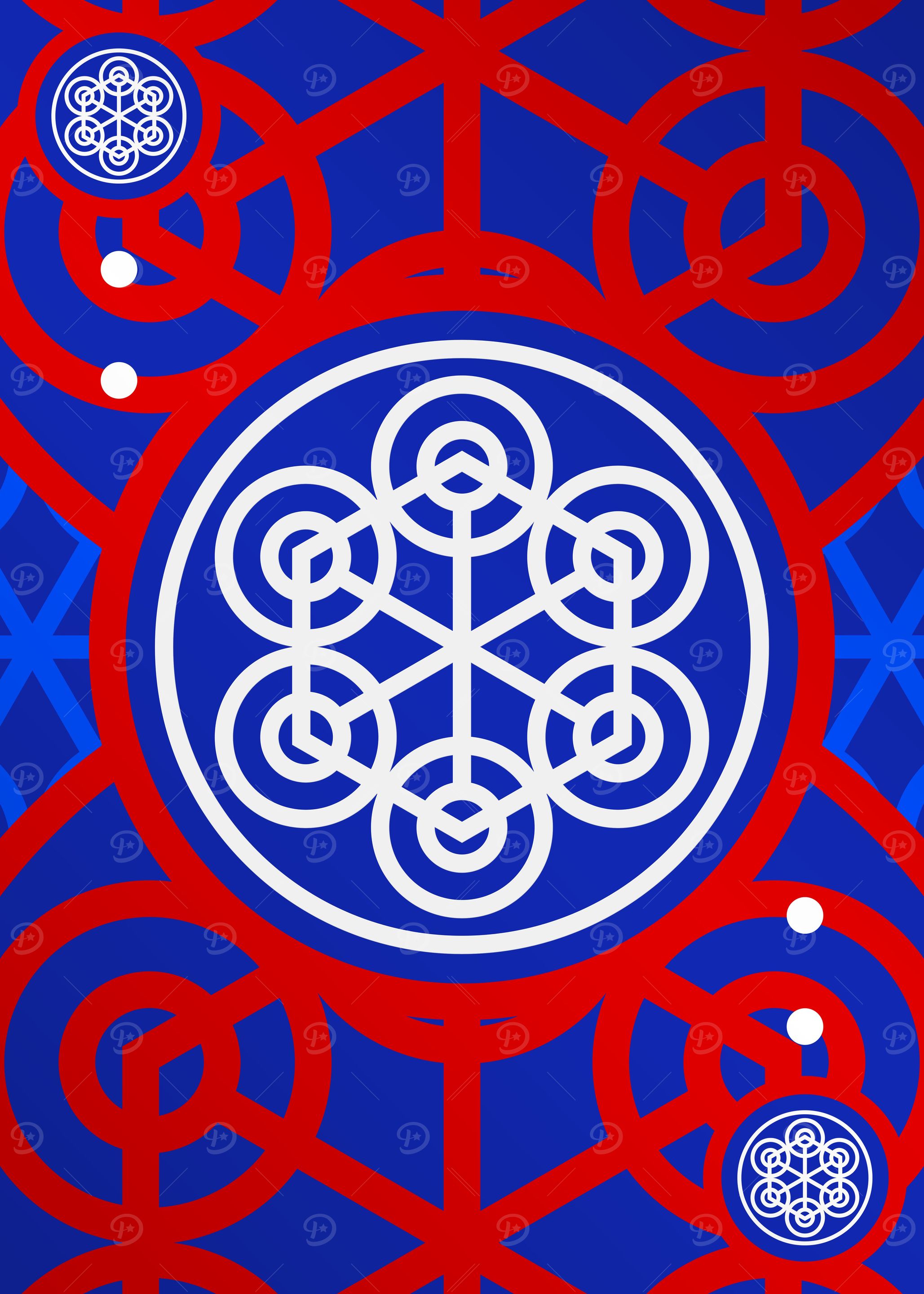 Red White and Blue Glyph