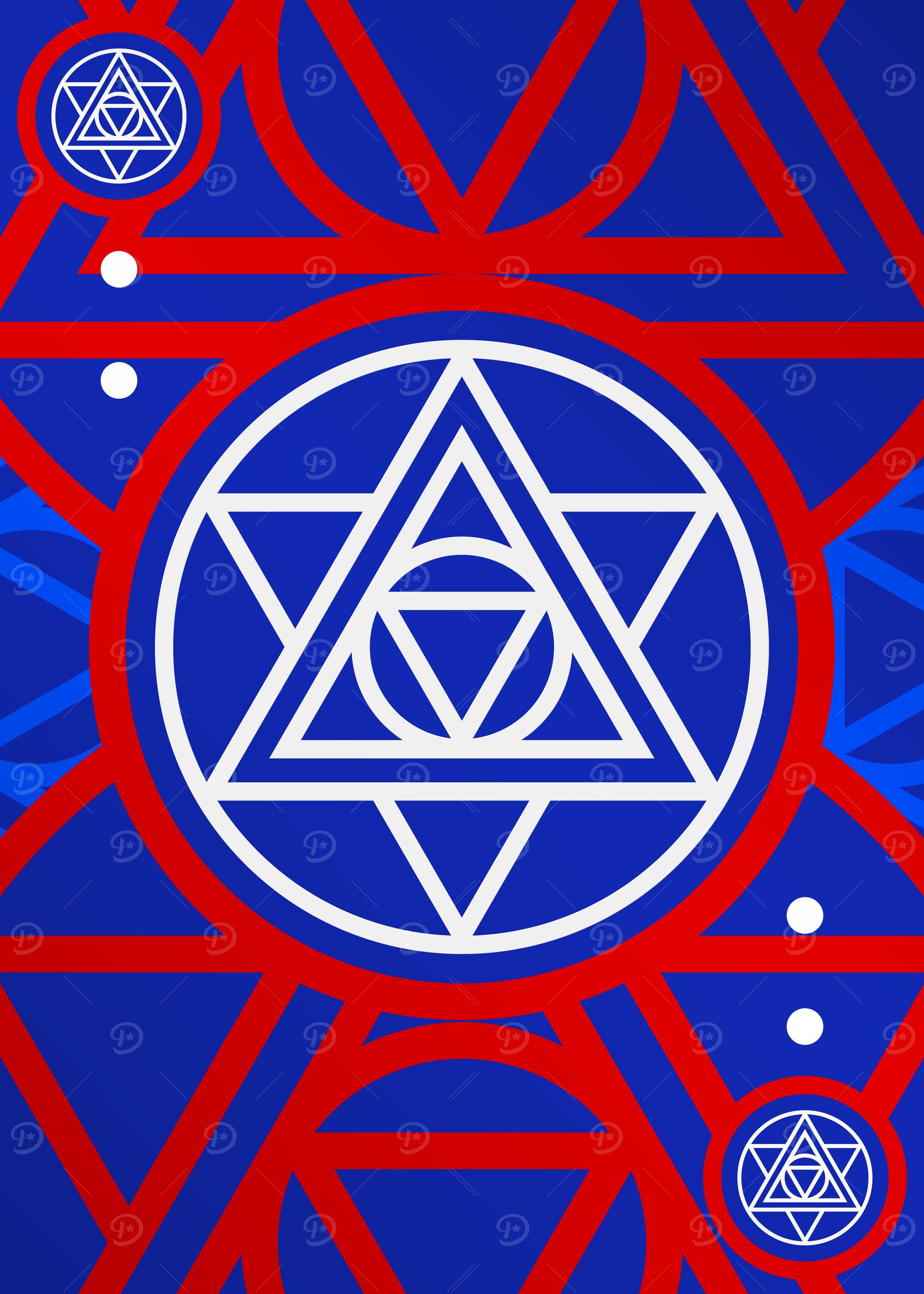 Red White and Blue Glyph