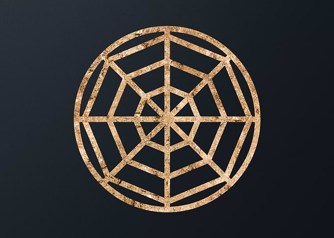 Gold Geometric Glyph Sign