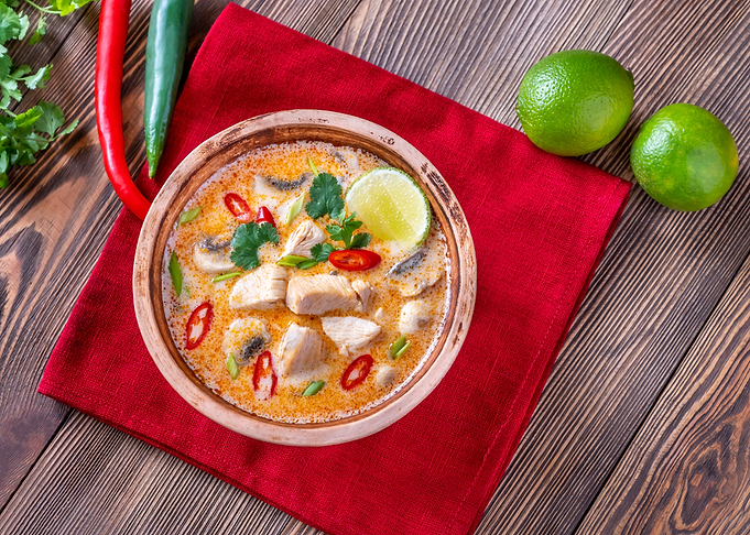 Bowl of Tom kha kai