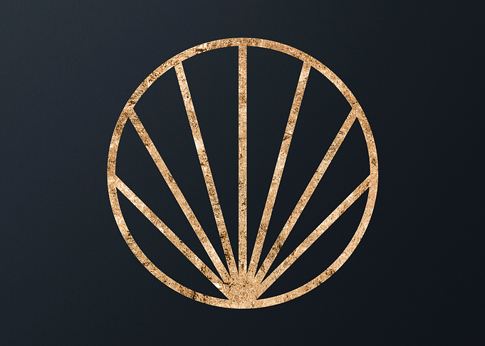 Gold Geometric Glyph Sign