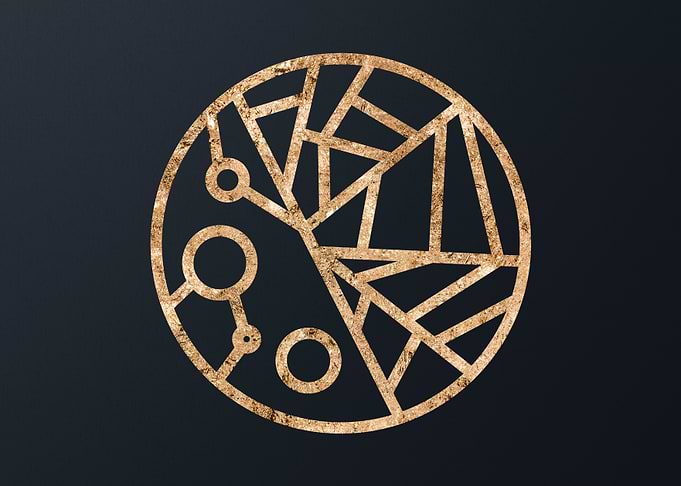 Gold Geometric Glyph Sign