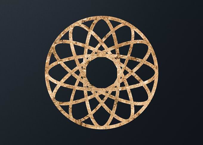 Gold Geometric Glyph Sign