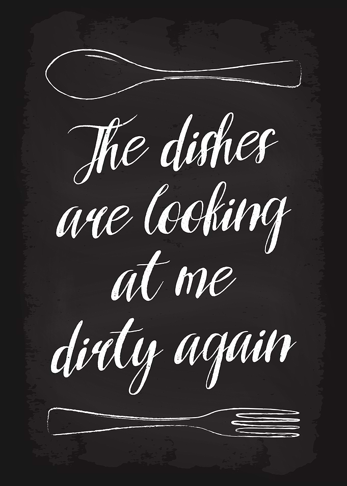 Dishes are looking at me