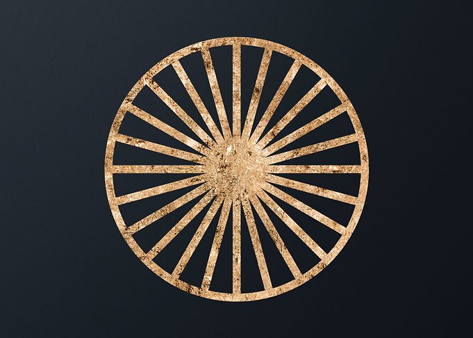 Gold Geometric Glyph Sign