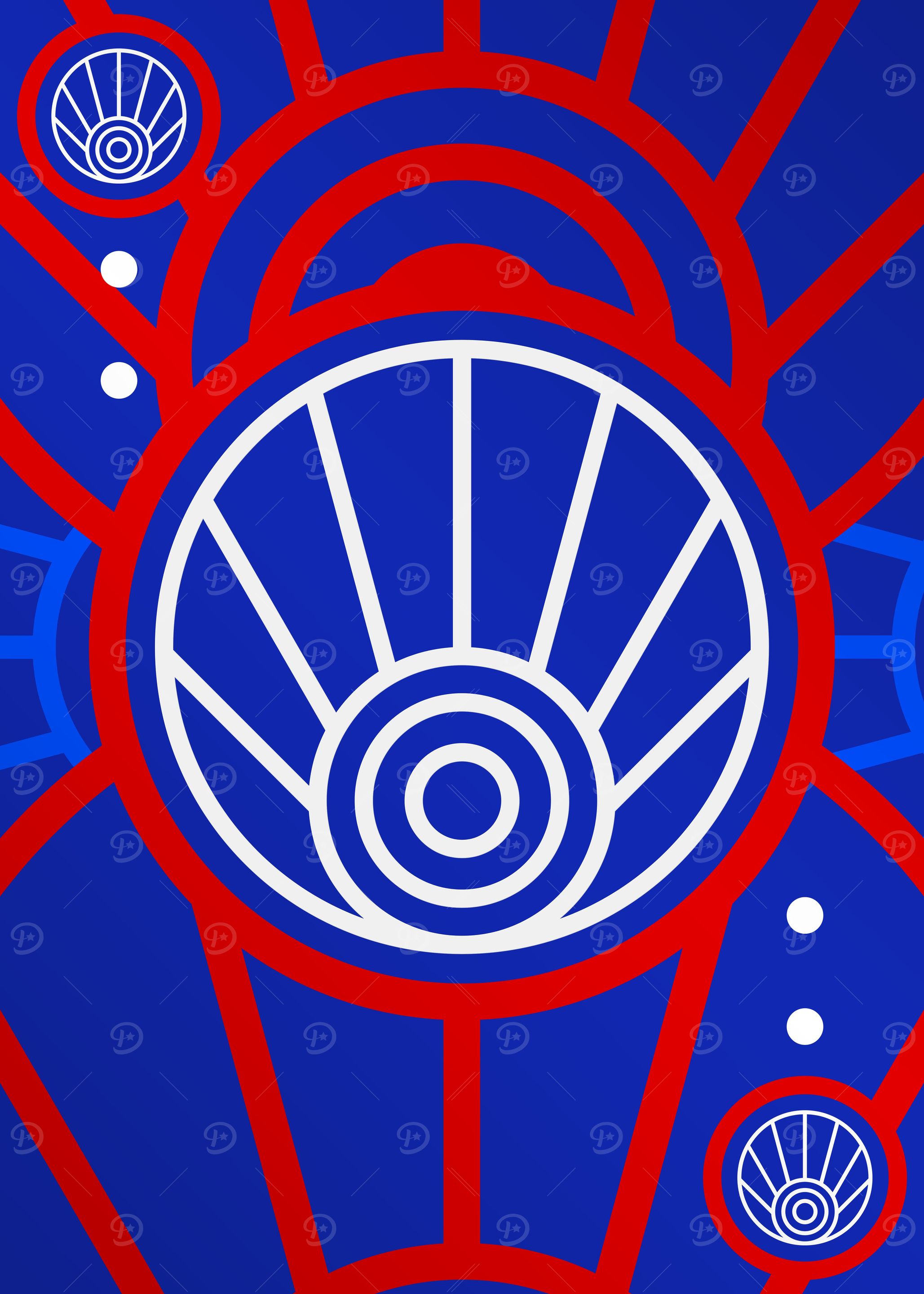 Red White and Blue Glyph