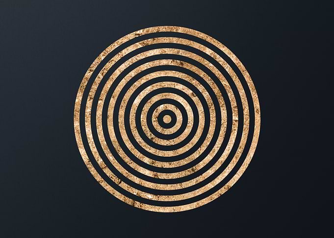 Gold Geometric Glyph Sign