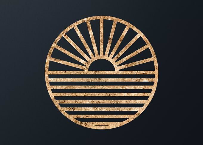 Gold Geometric Glyph Sign