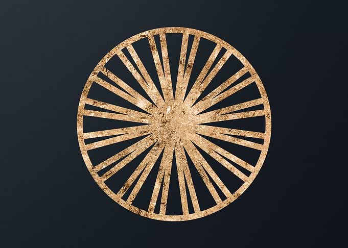 Gold Geometric Glyph Sign