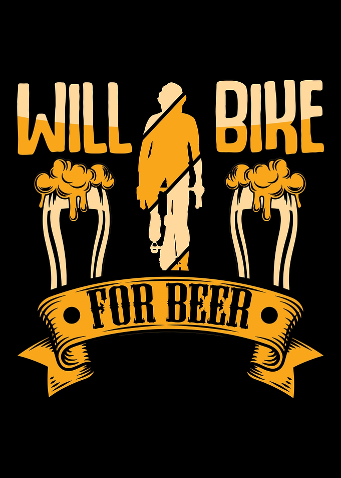 Bicyclist cycling beer