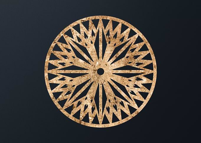 Gold Geometric Glyph Sign
