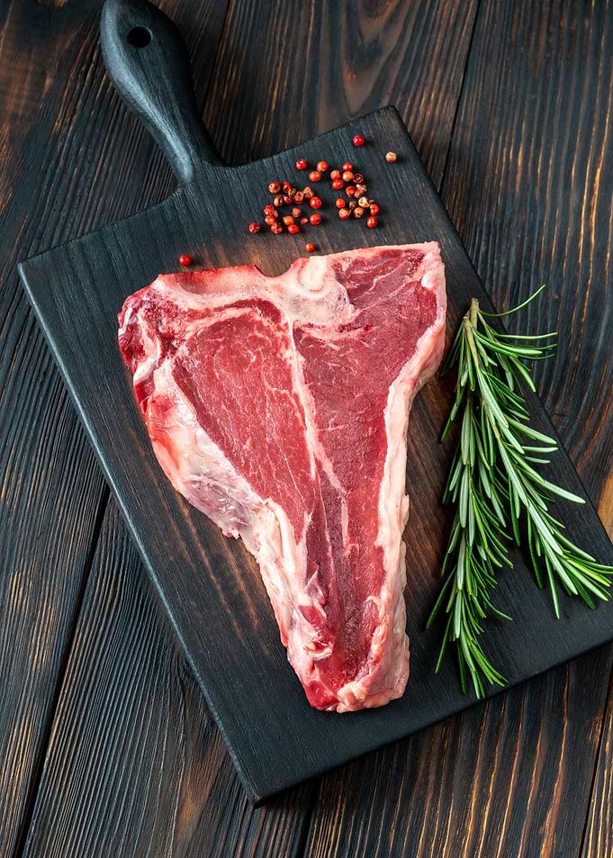 Raw Tbone steak