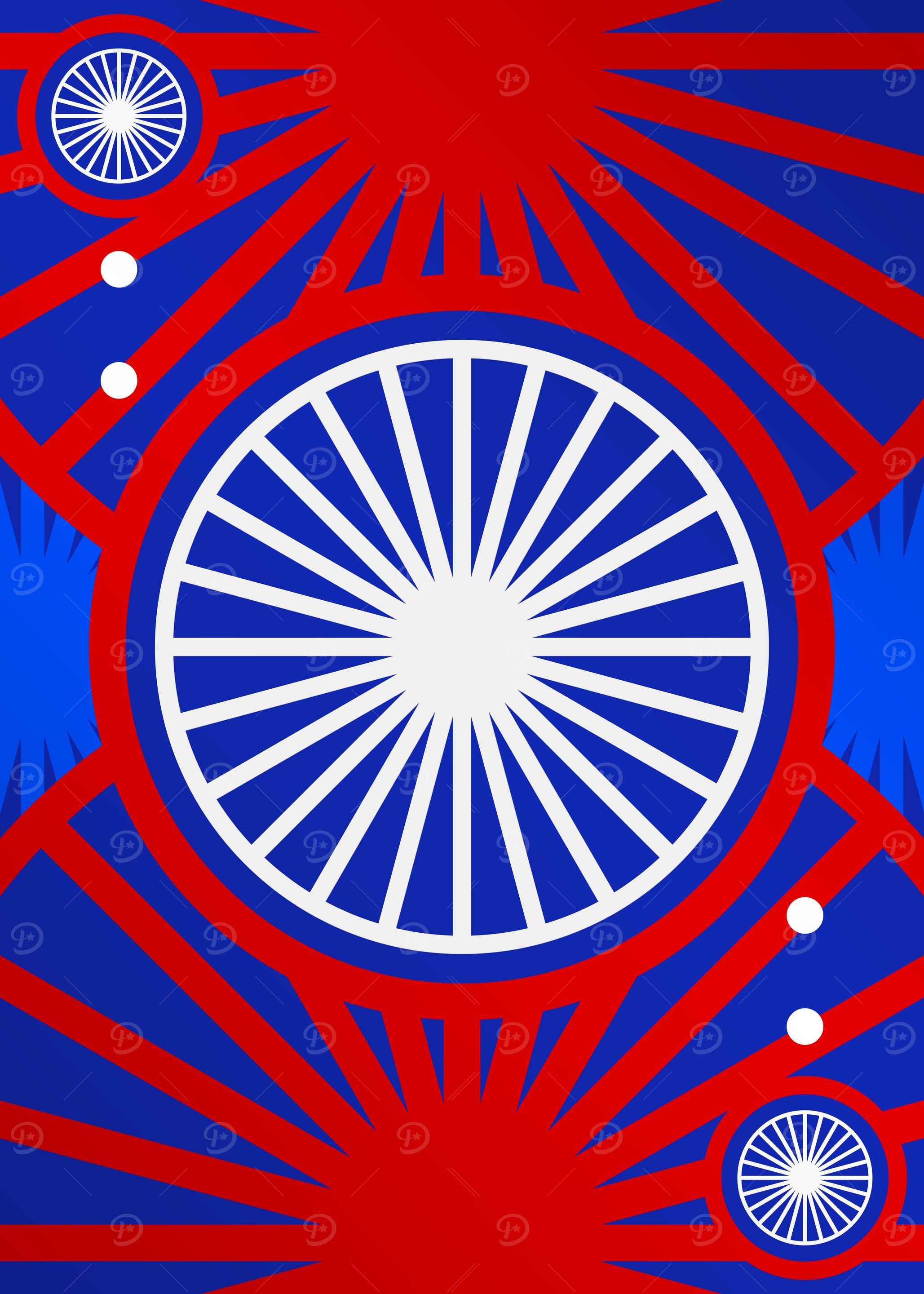 Red White and Blue Glyph