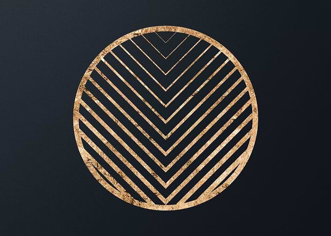 Gold Geometric Glyph Sign