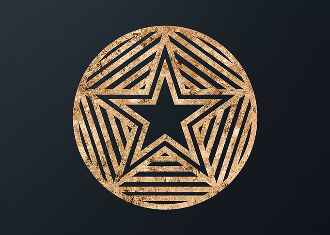 Gold Geometric Glyph Sign