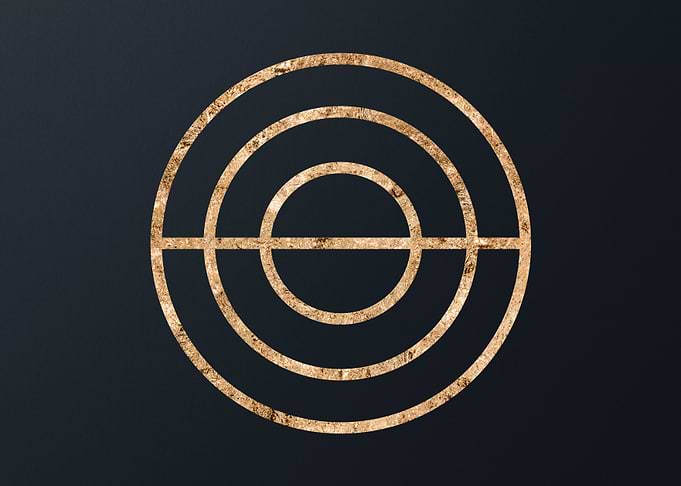 Gold Geometric Glyph Sign