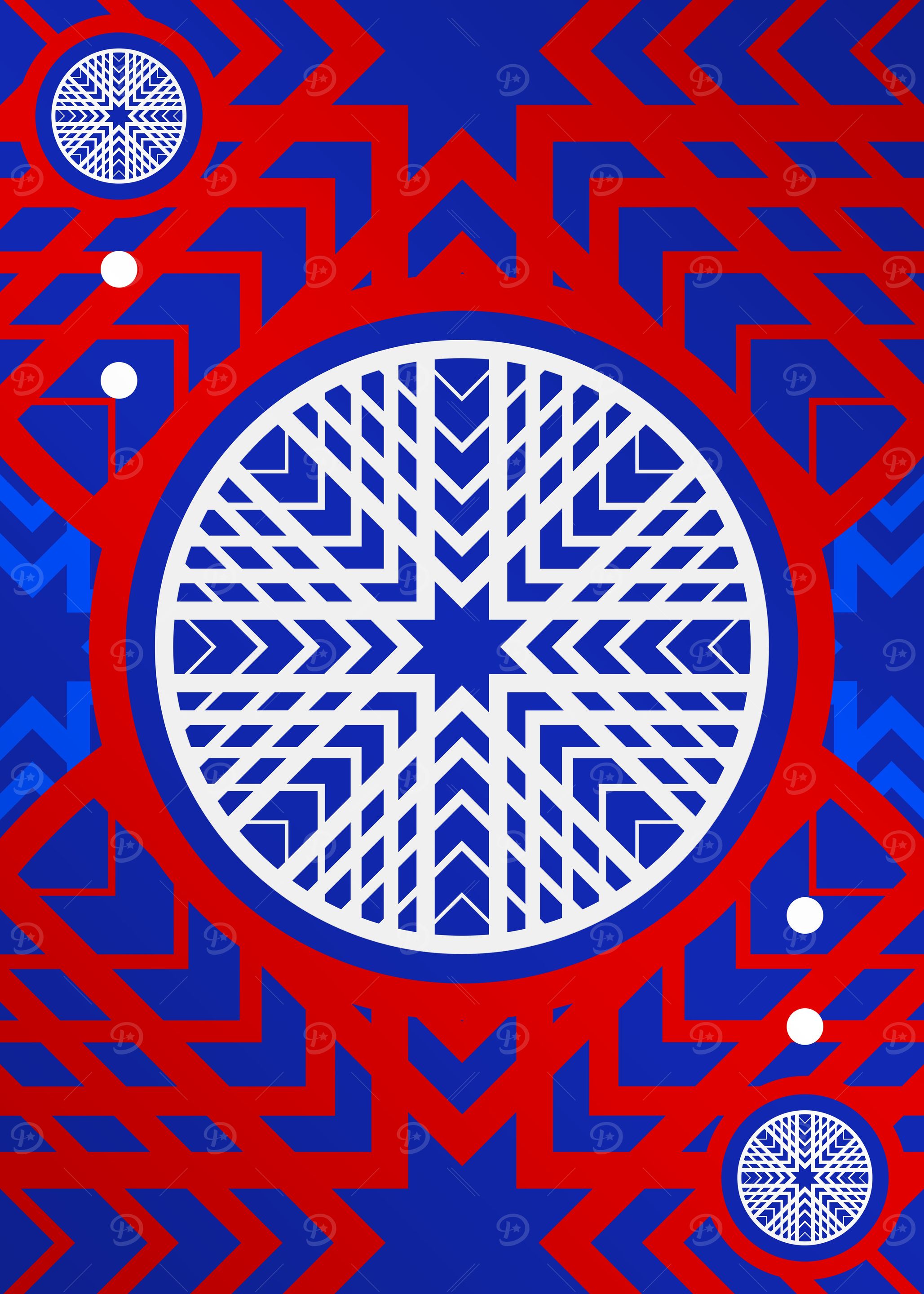 Red White and Blue Glyph