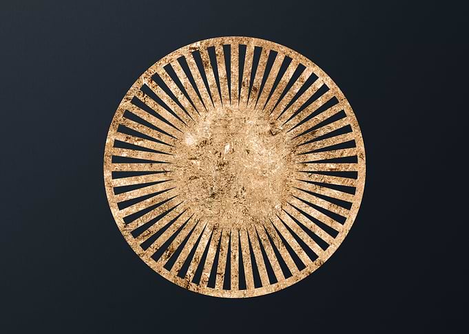 Gold Geometric Glyph Sign