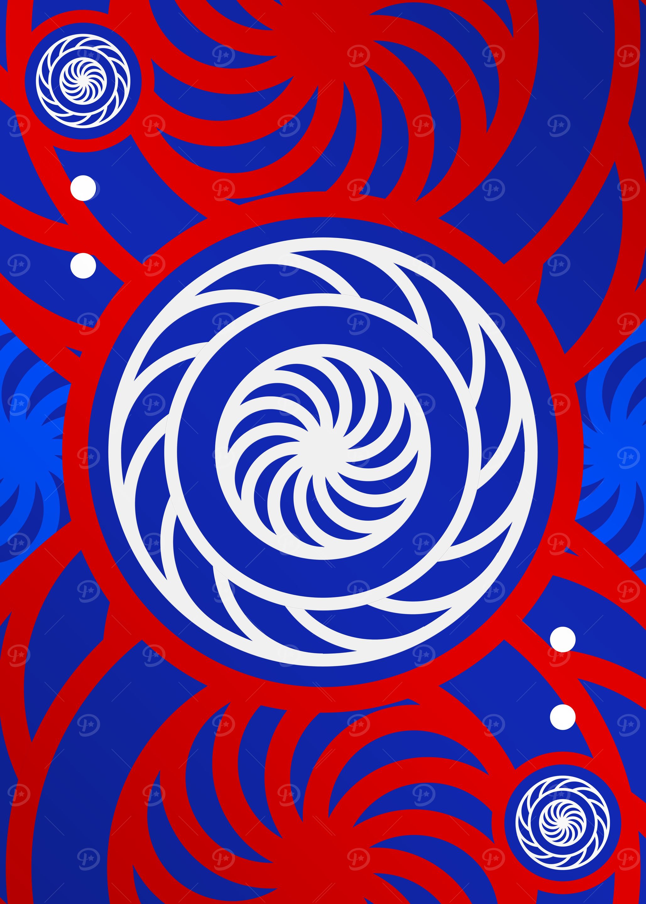 Red White and Blue Glyph